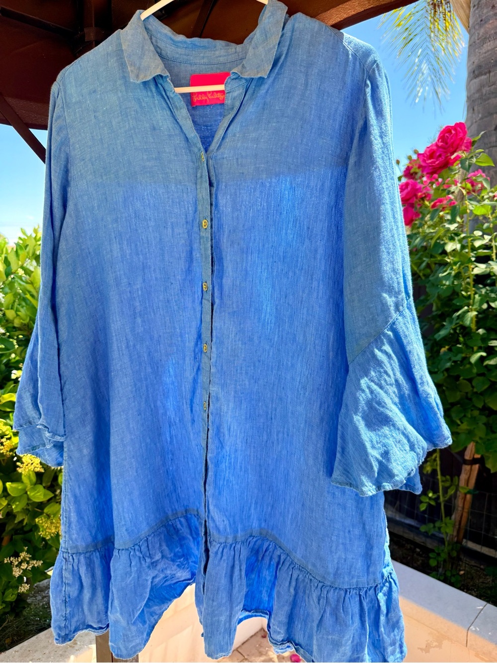 Lilly Pulitzer | Rayanna Blue Linen Tunic | NWOT, Sz. L